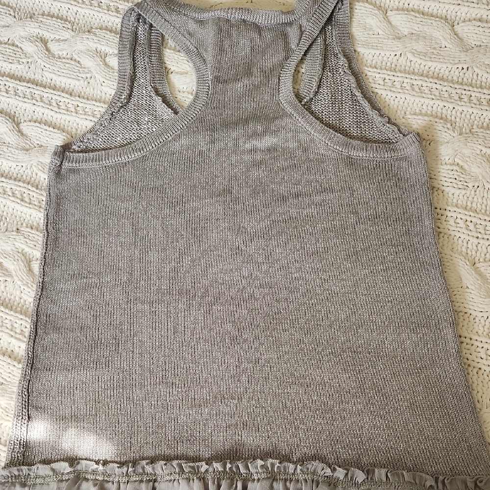 Aeropostale Gray Ribbed Ruffled Tank Top - Picture 3 of 6
